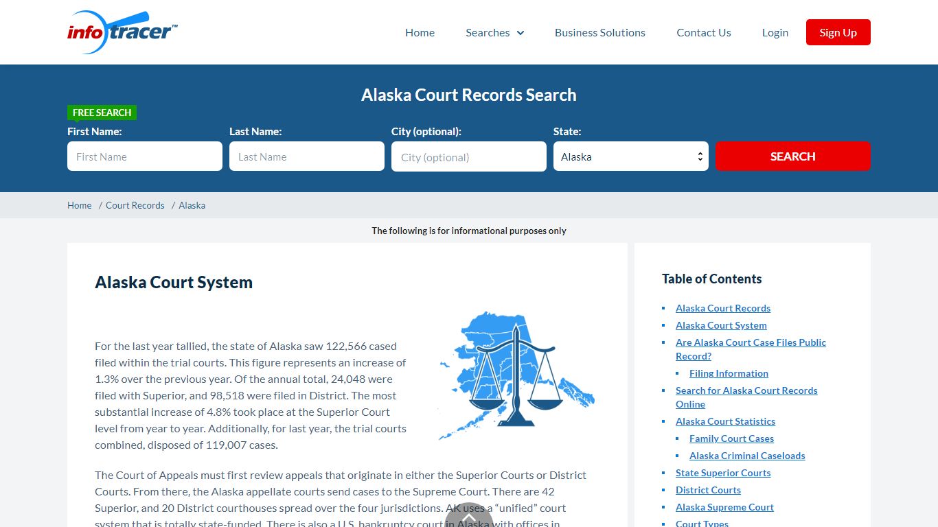 Search Alaska Court Records By Name Online - InfoTracer